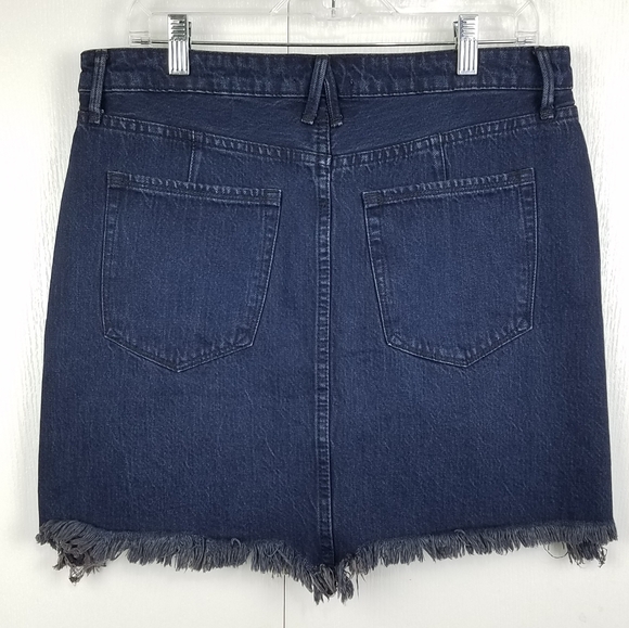 Good American The Frayed Mini denim skirt sz 10 - Picture 3 of 8